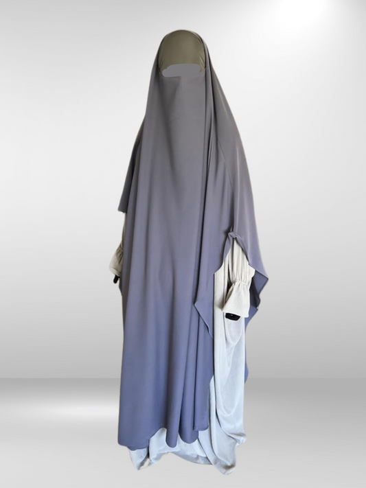 Grey Khimar Malaisi Crepe