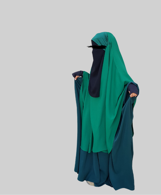 Emerald green khimar malaisi girls