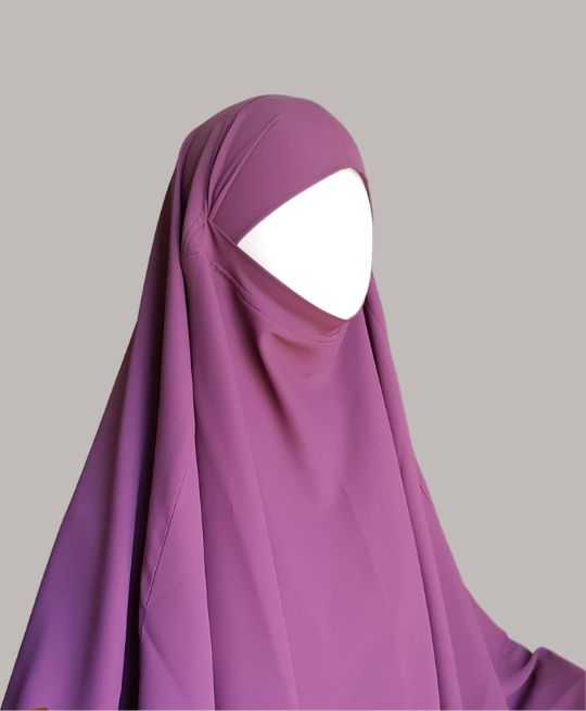 Burgundy khimar medinah crepe