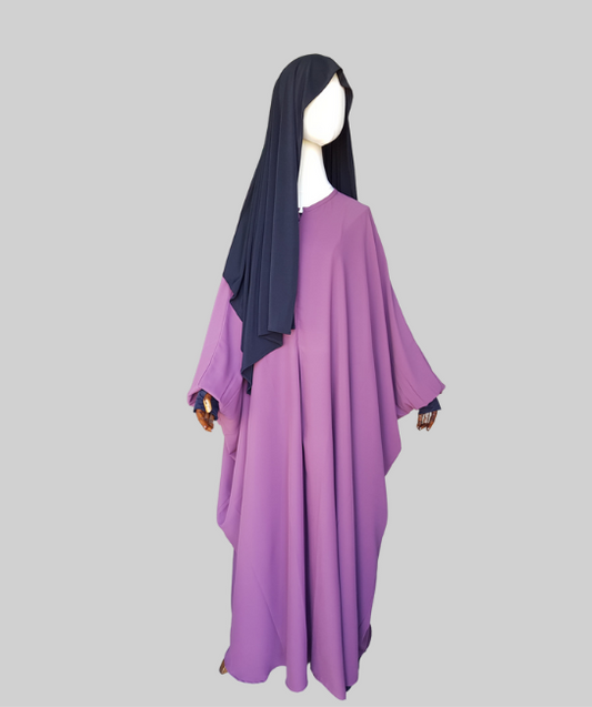 Burgundy Abaya Emirati Crepe