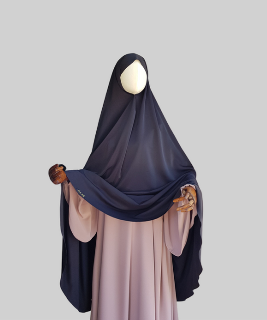 Black khimaar Emirati Crepe